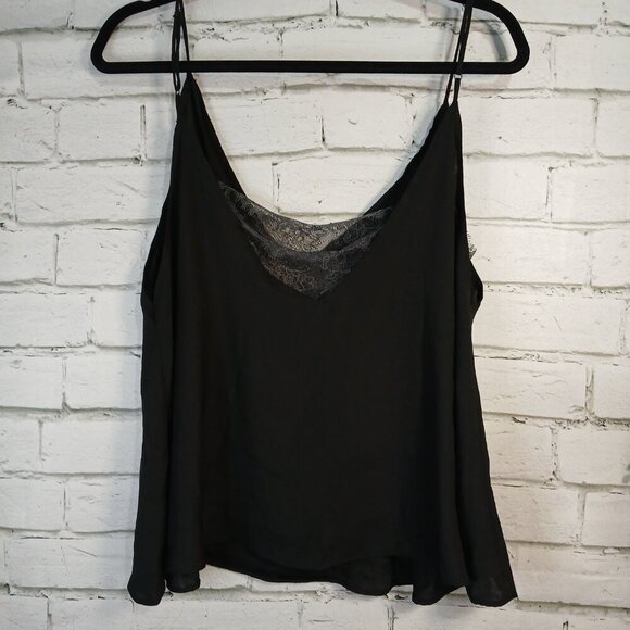 FREE PEOPLE CAMI, BLACK WITH LACY INSERT, SPAGHETTI STRAPS , SIZE SMALL, NWT - Picture 1 of 7